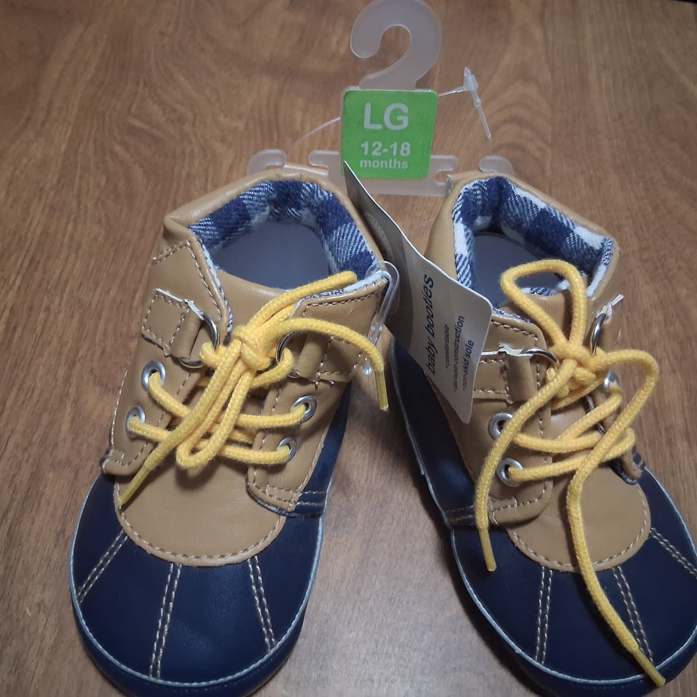 LG Tan and Blue Baby Walker Shoes